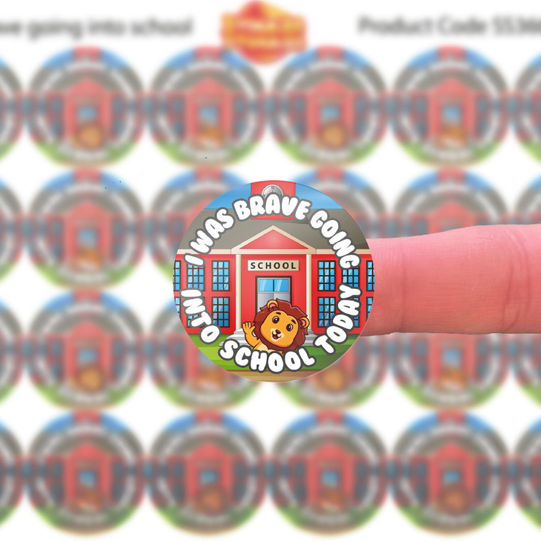 144 I Was Brave Going Into School Today 30 mm Reward Stickers for Teachers and Parents