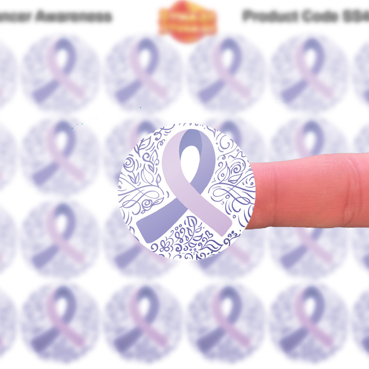 144 Purple Cancer Awareness 30mm Stickers for Support, Awareness, Charity
