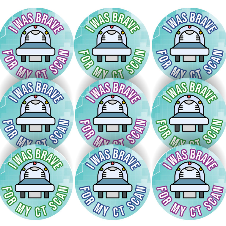 144 I Was Brave For My CT Scan 30 mm Reward Stickers for Nurses, Doctors, Radiographers