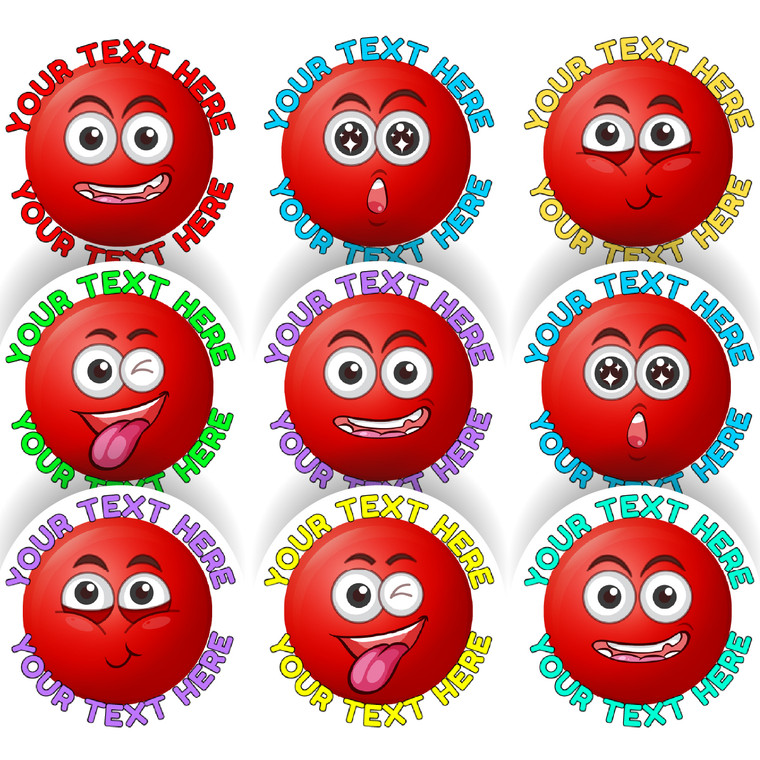 144 Personalised 30mm Red Clown Nose Children Reward Stickers for School Teachers, Parents and Nursery