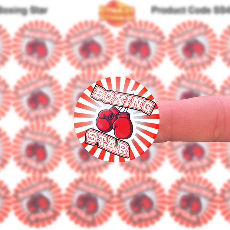 144 Boxing Star  - 30mm - Glossy Reward Stickers for Teachers, Parents, School