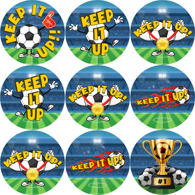 144 Football Themed 30 mm Reward Stickers.