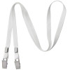 3/8" Flat Open-Ended Lanyard with Two Bulldog Clips (100 Pack)