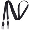 3/8" Flat Open-Ended Lanyard with Two Bulldog Clips (100 Pack)