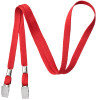 3/8" Flat Open-Ended Lanyard with Two Bulldog Clips (100 Pack)