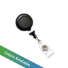 Badge Reel with No-Twist Reel with Clear Vinyl Strap and Belt Clip (50 Pack)