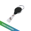 Badge Reel Carabiner No-Twist Badge Reels with Clear Strap (50 Pack)