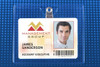 Clear Vinyl Horizontal Clip-On Badge Holder 4.25" x 3.5" (100 pack)