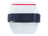 Clear Vinyl Vertical Arm Band Badge Holder with Resealable and Blue Strap, 2.2" x 3.38" (25 Pack)