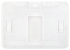 Clear Frosted Horizontal Rigid Plastic Badge Holder (50 Pack)
