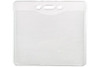 Clear Vinyl Horizontal Badge Holder with Slot and Chain Holes, 4" x 3.17" (100 Pack)