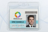 Clear Vinyl Horizontal Badge Holder with Slot and Chain Holes, 4" x 3.17" (100 Pack)