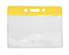 Vinyl Horizontal Badge Holder with Color Bar, 3.75" x 2.63" (100 Pack)