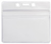 Clear Vinyl Horizontal Badge Holder with Zip Closure, 3.63" x 2.5" (100 Pack)