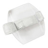 Clear Vinyl Vertical Arm Band Badge Holder with White Strap, 2.38" x 3.38" (25 Pack)