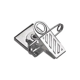 5735-2050 Adhesive 1-Hole Ribbed Badge Clips w/ Safety Pin - 1'' (100 pack)