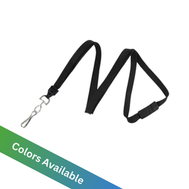 3/8" Flat Braid Lanyard with Breakaway and Swivel Hook (100 Pack)