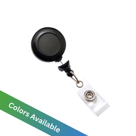 Badge Reel with No-Twist Reel with Clear Vinyl Strap and Belt Clip (50 Pack)