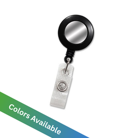 Badge Reel with Silver Sticker and Belt Clip (50 Pack)
