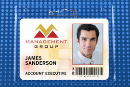 Clear Vinyl Horizontal Badge Holder with Pin 4.12" x 3.18" (100 Pack)