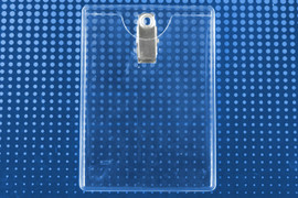 Premium Vinyl Vertical Clip-on Badge Holder, 2.75" x 3.87" (100 Pack)