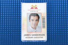 Frosted Rigid Poly Vertical 2-Access Card Badge Holder (50 Pack)