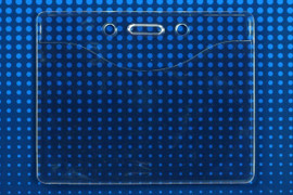 Premium Vinyl Horizontal Badge Holder with Slot and Chain Holes, 3.38" x 2.38" (100 Pack)