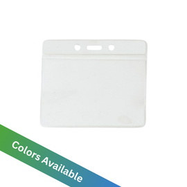 Clear Vinyl Horizontal Badge Holder with Color Bar, 3.85" x 2.68" (100 Pack)