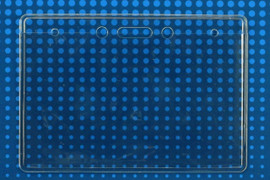 Clear Vinyl Horizontal Badge Holder with Slot and Chain Holes, 3.63" x 2.38" (100 Pack)