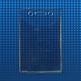 Premium Vinyl Vertical Badge Holder with Slot and Chain Holes, 2.38" x 3.38" (100 Pack)