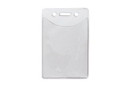 Clear Vinyl Vertical Anti-Print Transfer Badge Holder, 2.5" x 3.25" (100 Pack)