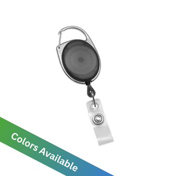 Badge Reel Carabiner with Clear Strap (50 Pack)