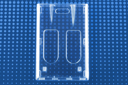 Rigid Wear Vertical 2-Card Badge Holder with Slot 2.38" x 3.5" (50 pack)