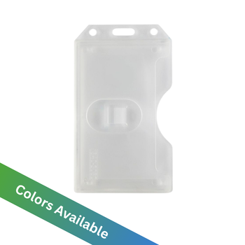 Clear Rigid Plastic Vertical Badge Holder 2-Sided (50 pack)