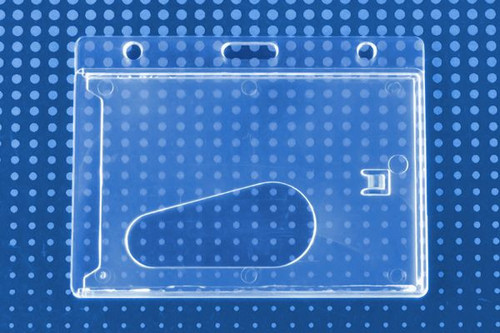 Economy Crystal Clear Horizontal Side-Load Card Dispenser, 3.38" x 2.13" (50 Pack)