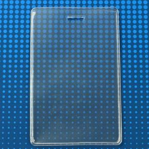 Clear Vinyl Vertical S-Series Anti-Print Transfer Proximity Card Holder, 2.5" x 3.75" (100 Pack)