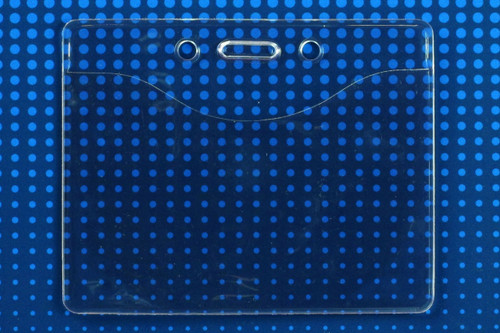 Premium Vinyl Horizontal Badge Holder with Slot and Chain Holes, 3.38" x 2.38" (100 Pack)