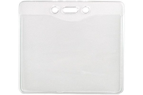 Clear Vinyl Horizontal Badge Holder with Slot and Chain Holes, 4" x 3.17" (100 Pack)