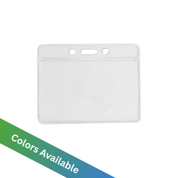 Vinyl Horizontal Badge Holder with Color Bar, 3.75" x 2.63" (100 Pack)