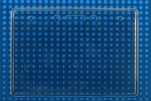 Clear Vinyl Horizontal Badge Holder with Slot and Chain Holes, 3.63" x 2.38" (100 Pack)