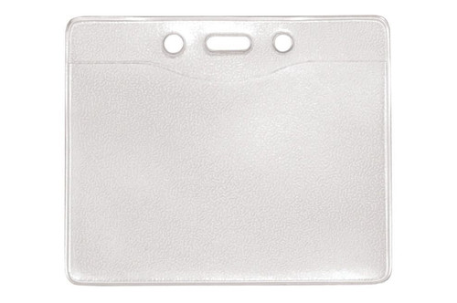 Clear Vinyl Horizontal Badge Holder with Slot and Chain Holes, 3.3" x 2.5" (100 Pack)