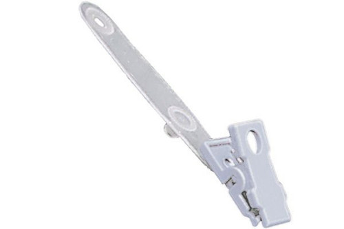 Plastic Frosted Strap Clip with White Steel Spring Clip 2.25" (100 Pack)
