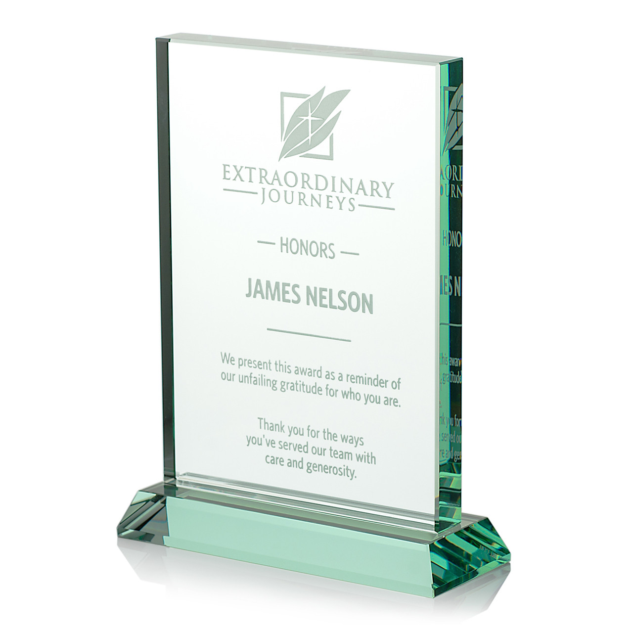 Appreciation Plaques Beveled Horizontal Rectangle Plaque with Base