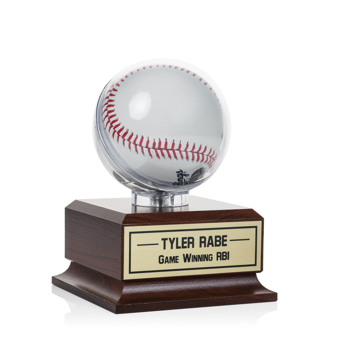 Baseball Clear Display - Wood - Trophy Awards Manufacturing
