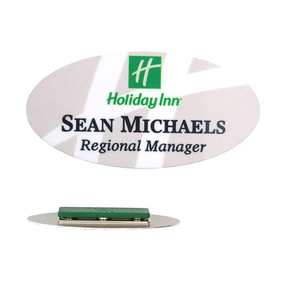 3" x 1.5" Aluminum Oval Name Badge