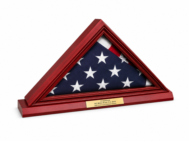 Mahogany Memorial Flag Case