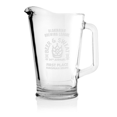 Budweiser Bowtie Nucleated 60oz Glass Pitcher