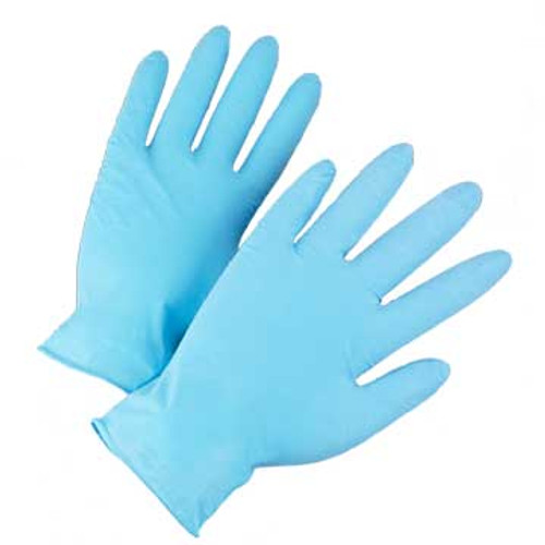 BLUE NITRILE GLOVES 4 MIL INDUSTRIAL GRAD LIGHTLY POWDERED 10 BX 100