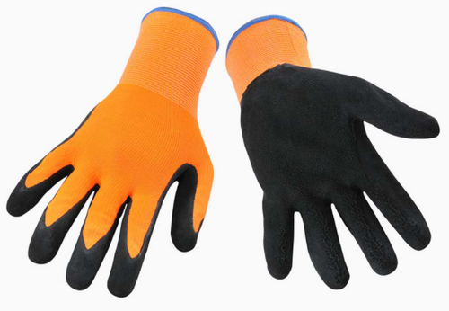 LATEX NYLON GRIP GLOVE - ORANGE DOZEN