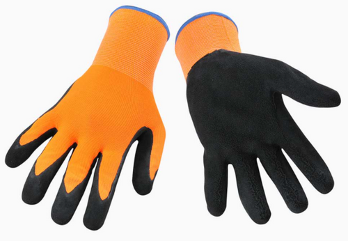 LATEX NYLON GRIP GLOVE - ORANGE (L)